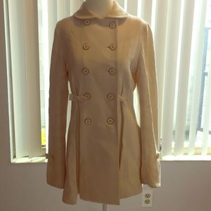 Ivory wool pea coat